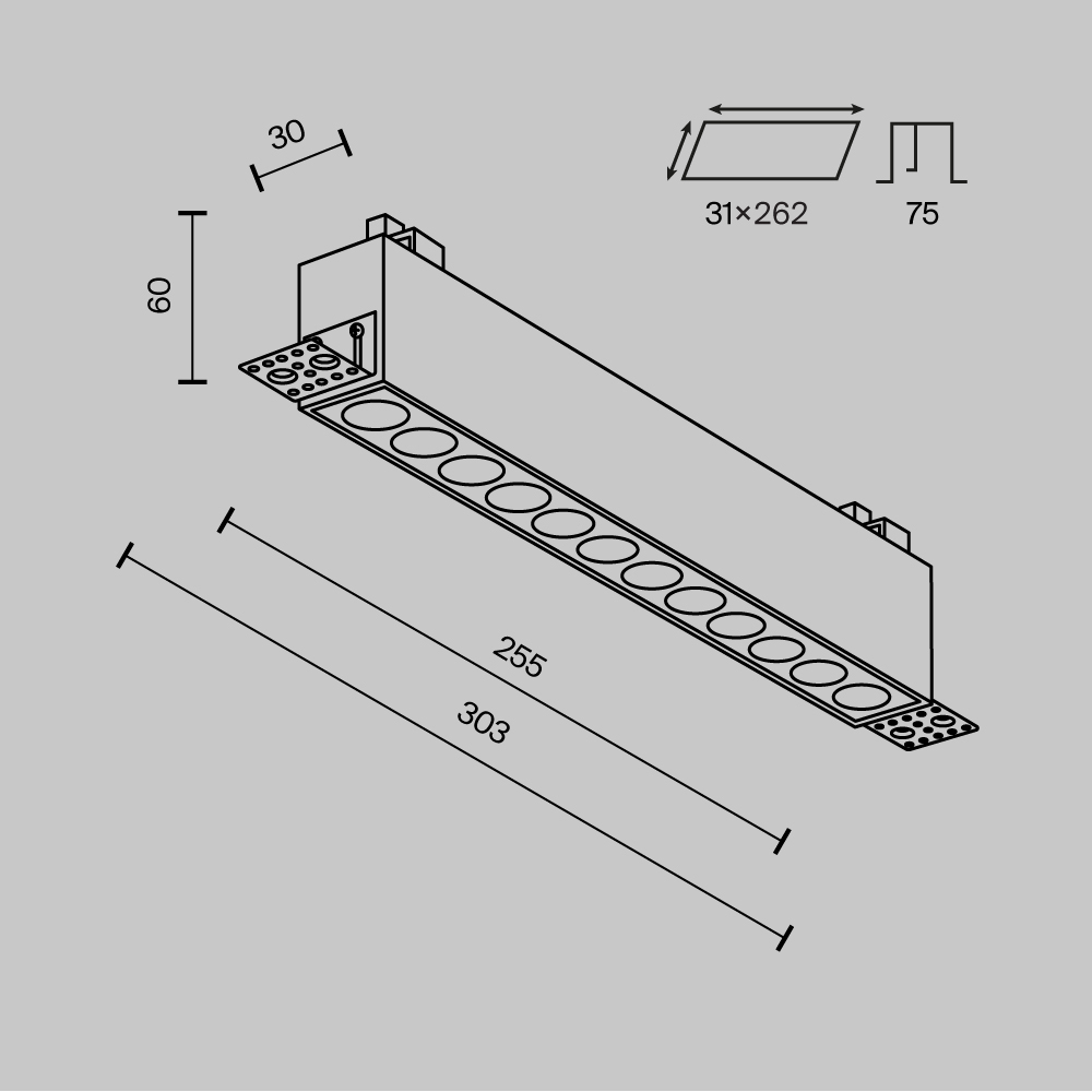 Картинка Встраиваемый светильник Technical DL065-20W3-6K-TRS-W
