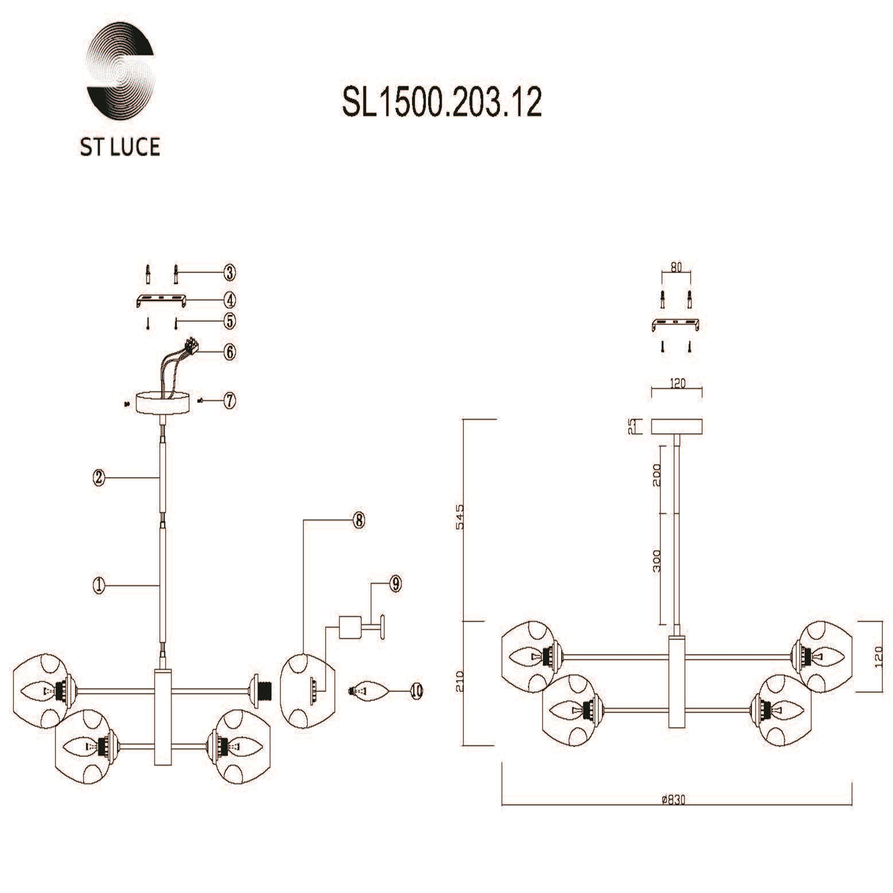 Картинка Подвесная люстра ST Luce Fovia SL1500.203.12