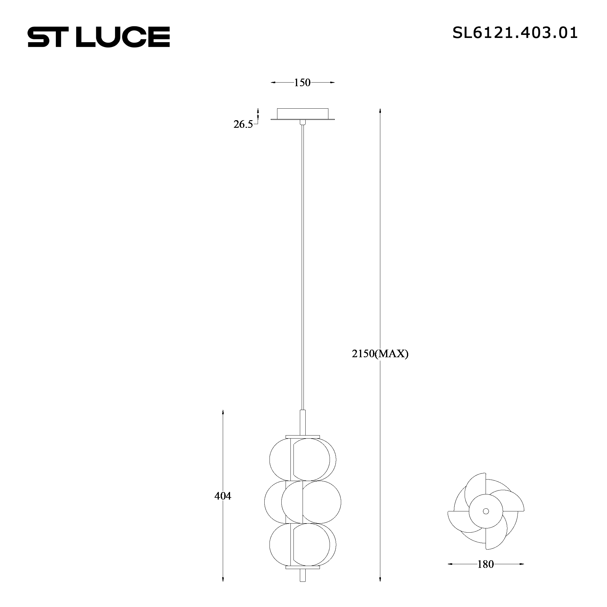 Картинка SL6121.403.01 Светильник подвесной ST-Luce TALISMAN