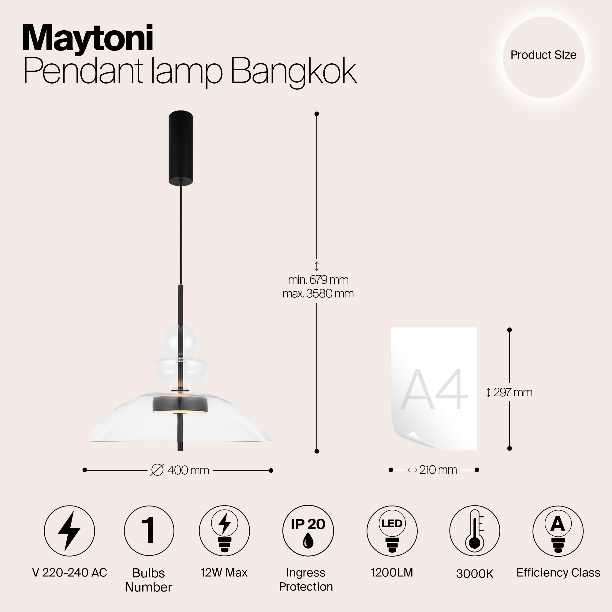 Картинка Подвесной светильник Maytoni MOD185PL-L6B3K3