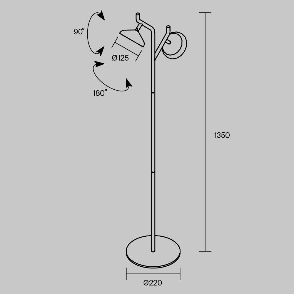 Картинка Напольный светильник (торшер) Maytoni MOD451FL-L8B3K VITA