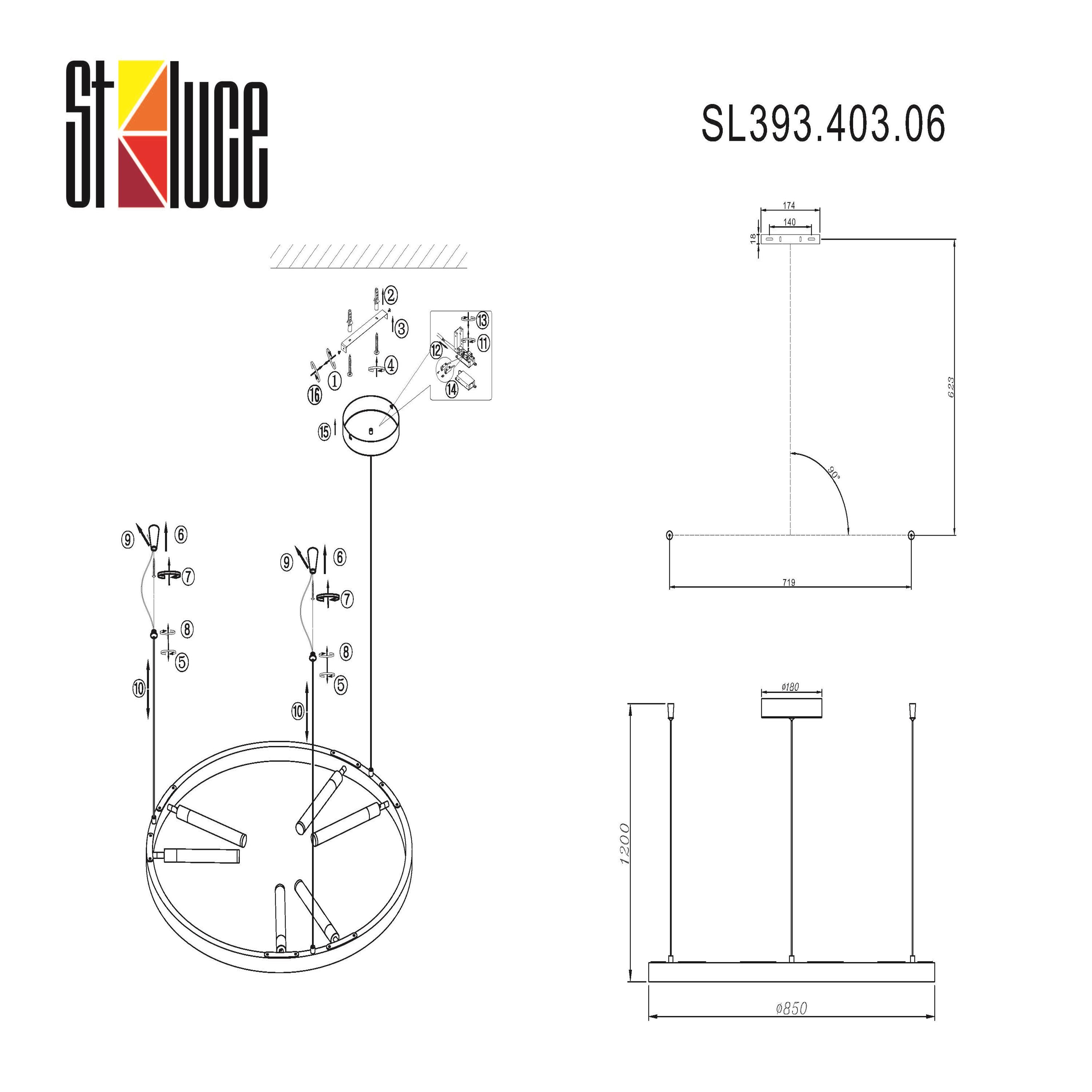 Картинка Подвесная светодиодная люстра ST Luce Bisaria SL393.403.06