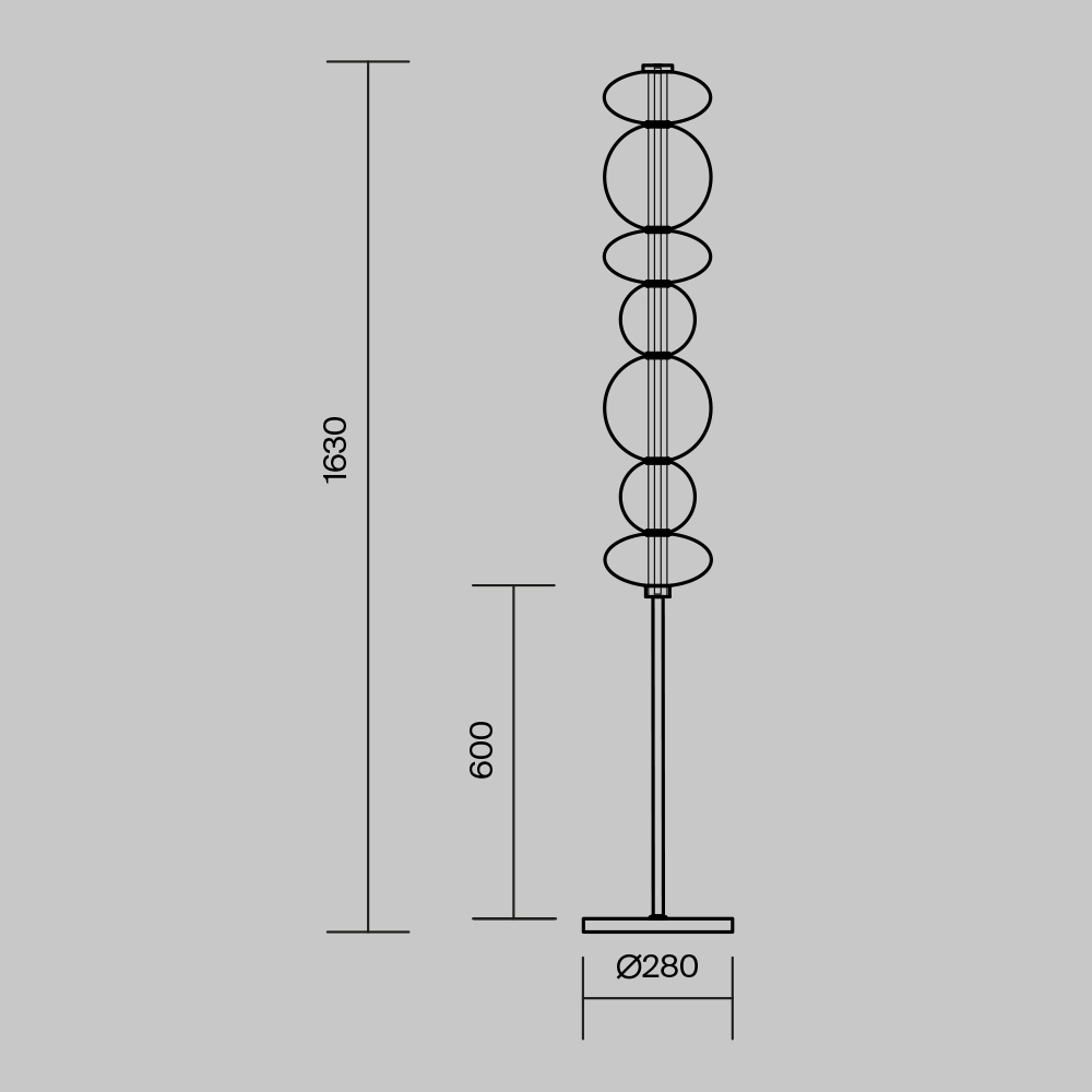 Картинка Напольный светильник (торшер) Maytoni MOD307FL-L40BS3K
