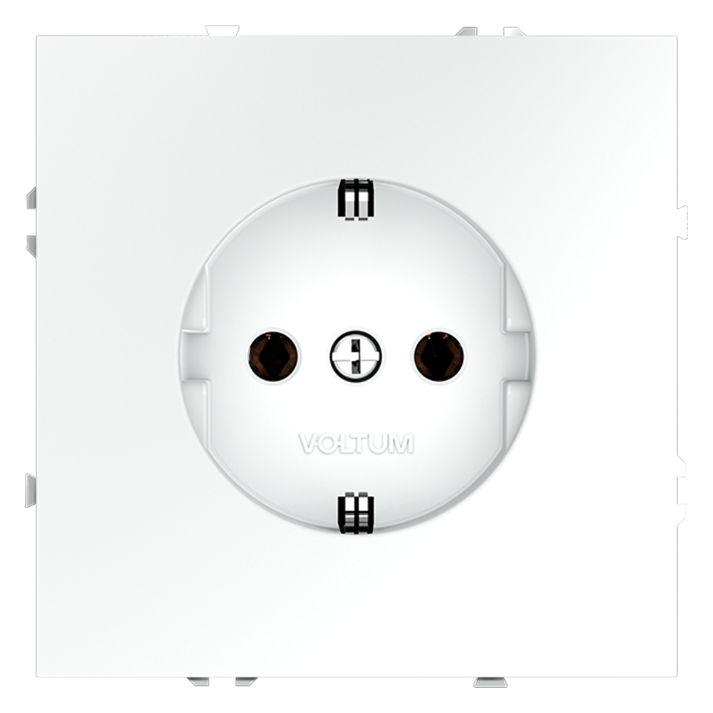 Розетка встраиваемая VOLTUM S70 с заземлением 16А, (белый матовый) VLS040102 