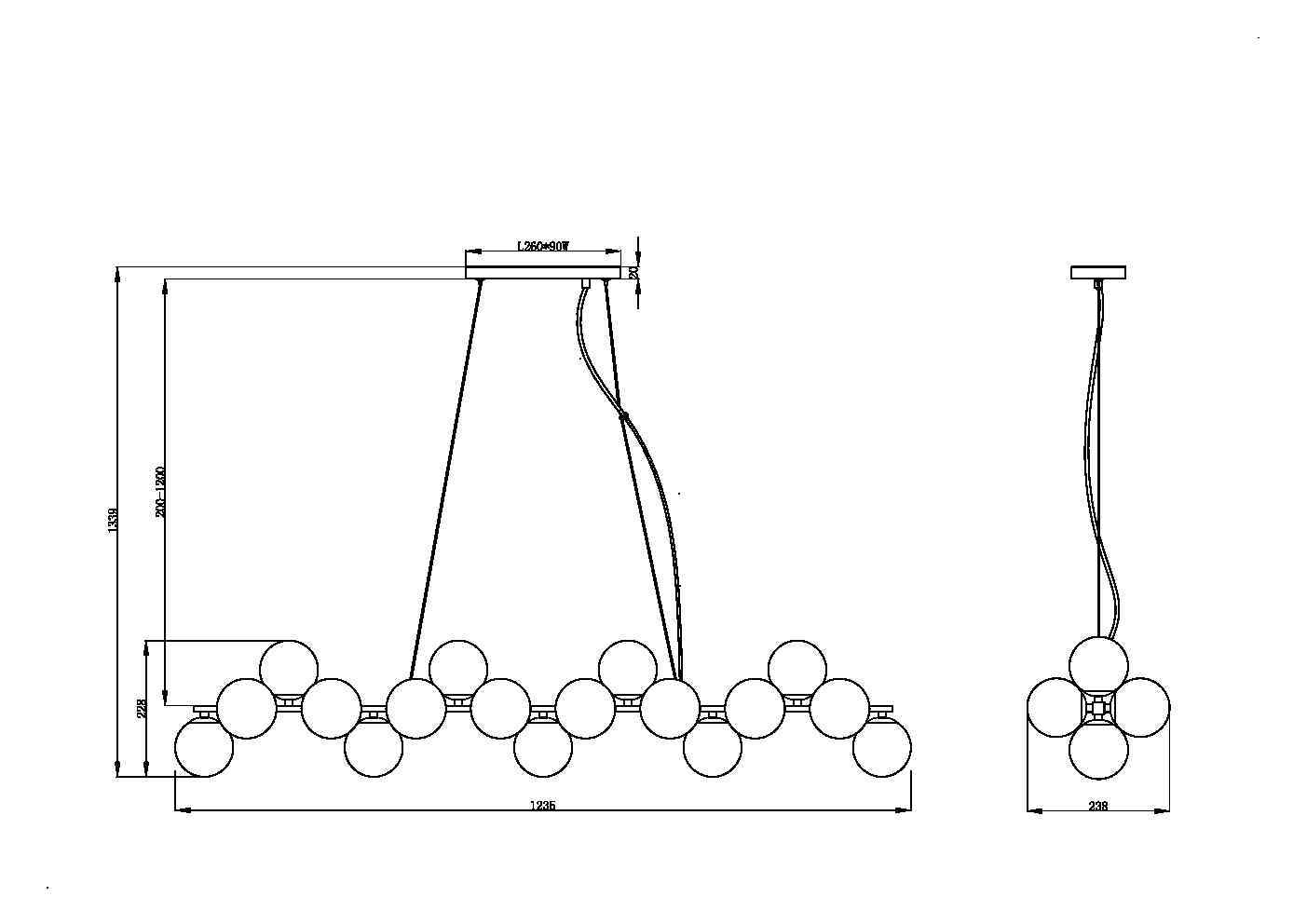 Картинка Подвесная люстра Maytoni MOD547PL-25B