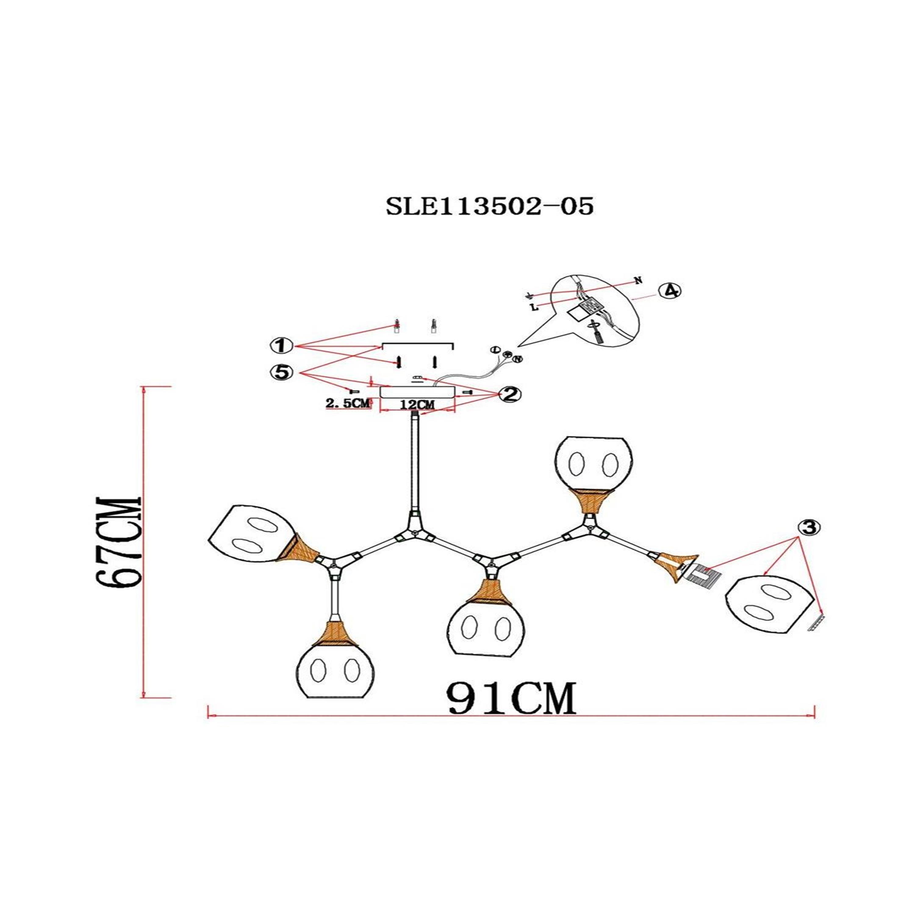 Картинка Потолочная люстра Evoluce Ciotolla SLE113502-05