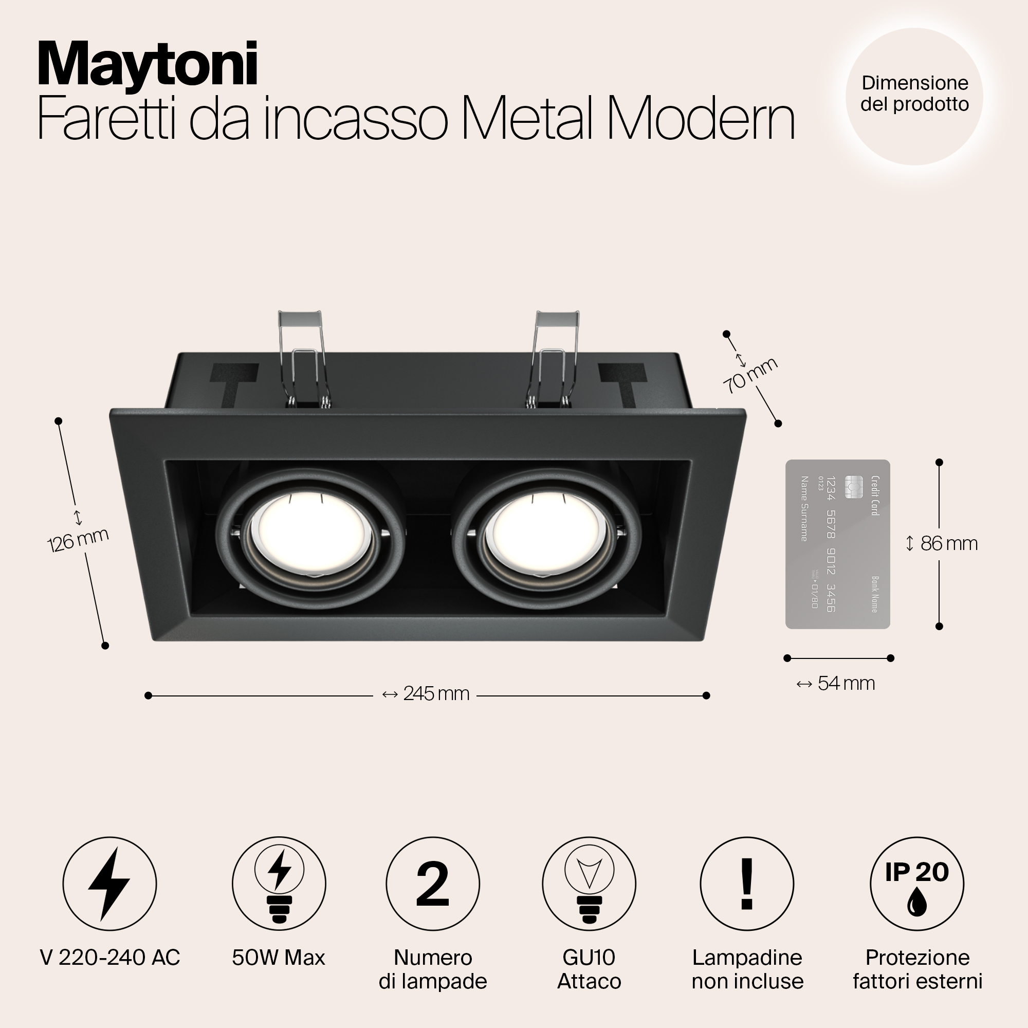 Картинка Встраиваемый светильник Maytoni Metal DL008-2-02-B