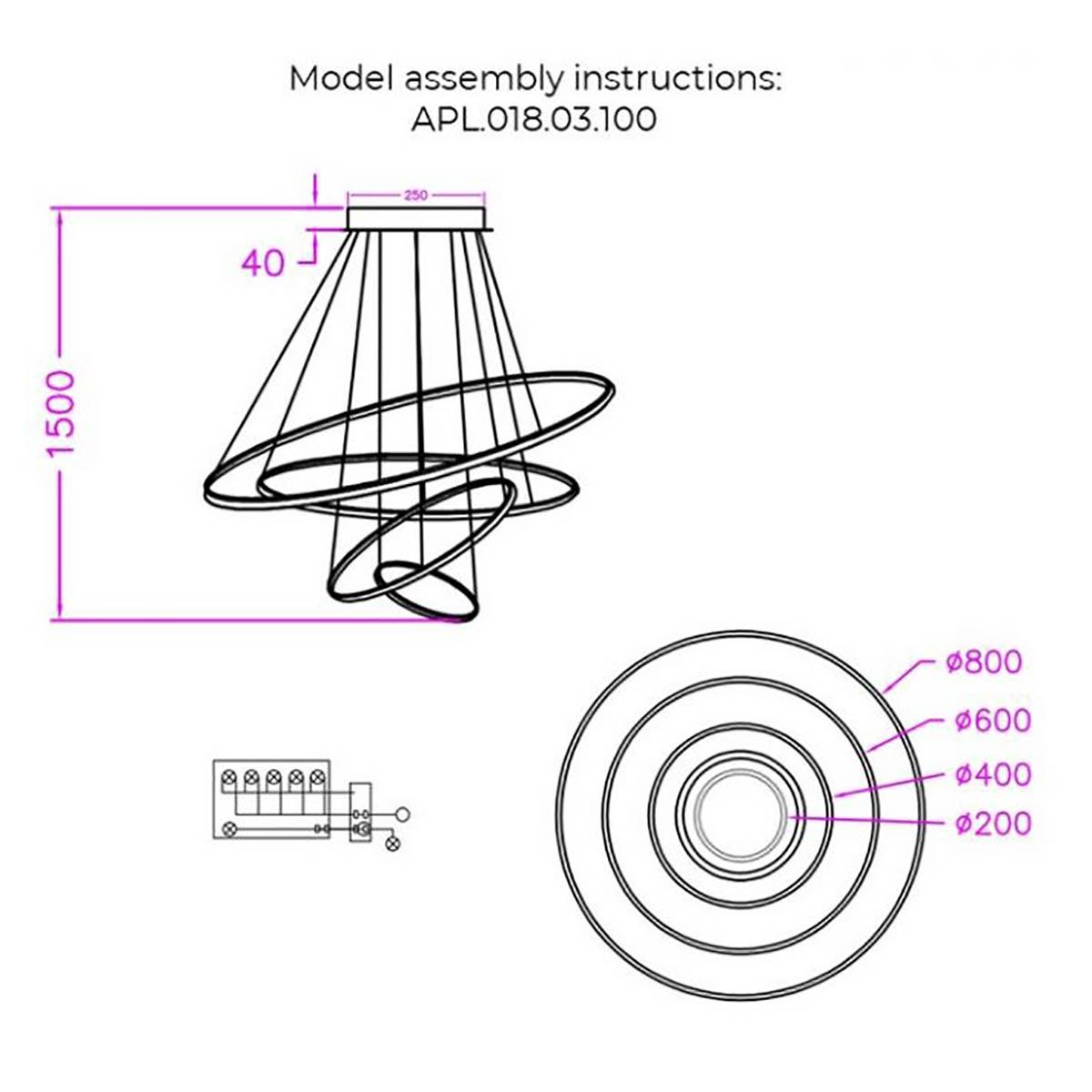 Картинка Подвесная светодиодная люстра Aployt Janina APL.018.03.100