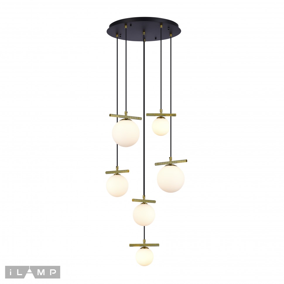 светильник подвесной ilamp golden 2134-6d br+mbk, доставка по Казахстану 