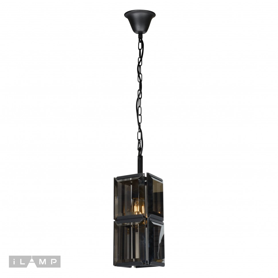 подвесная люстра ilamp panorama 10490-1p черная, доставка по Казахстану 