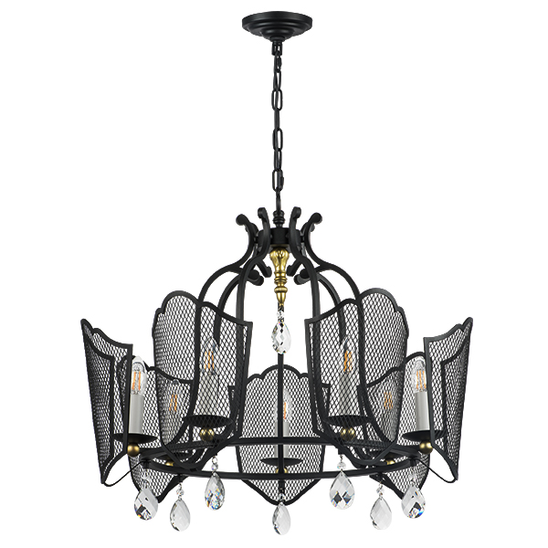 744077 (md21053-7a) люстра castello 7х40w e14 черный/золото (в комплекте), доставка по Казахстану 