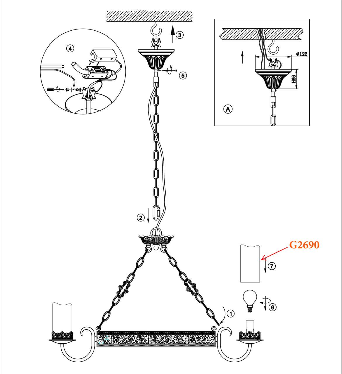 Картинка Подвесная люстра Odeon Light Mela 2690/8