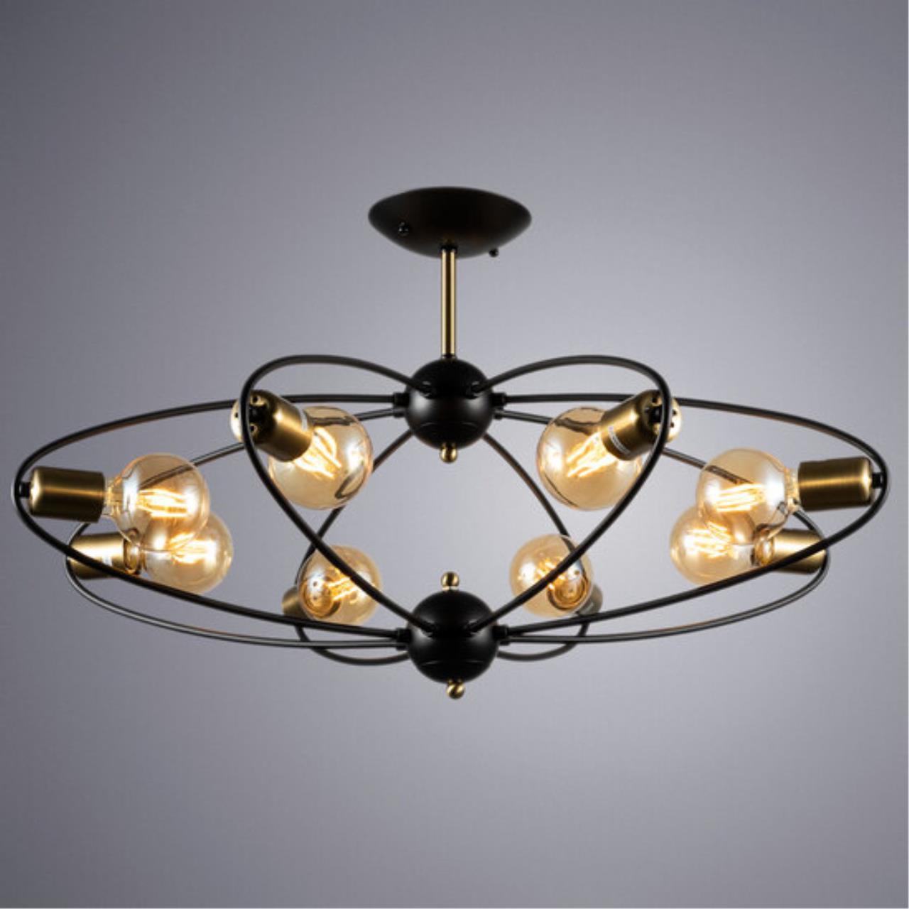Картинка Потолочная люстра Arte Lamp Glasgow A1963PL-8BK