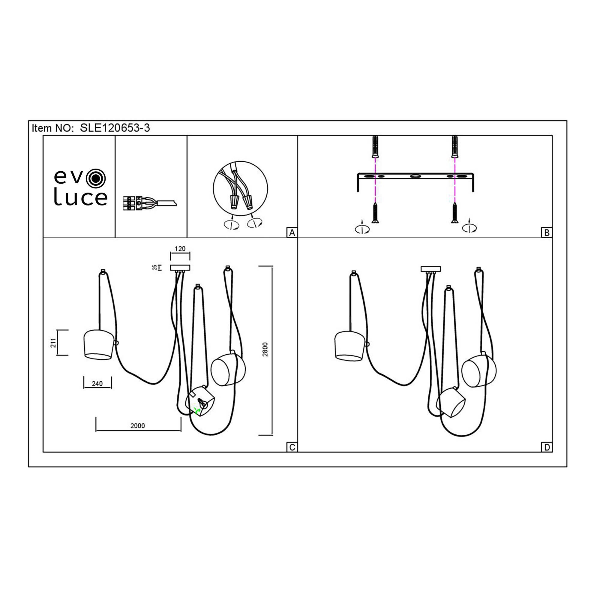 Картинка Подвесная люстра Evoluce Trieste SLE120653-03