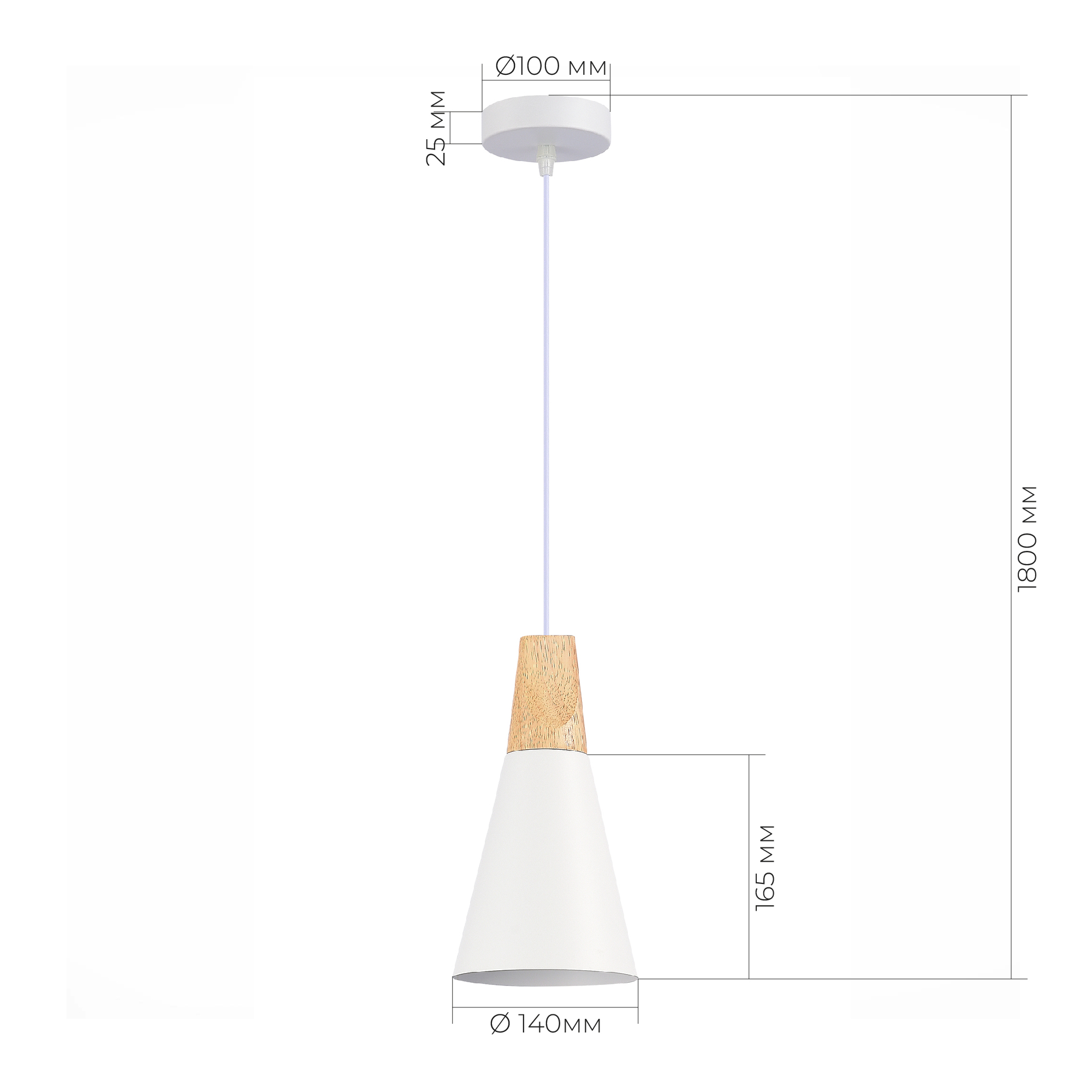 Картинка Подвес Белый/Белый, Светлое дерево E14 1*40W