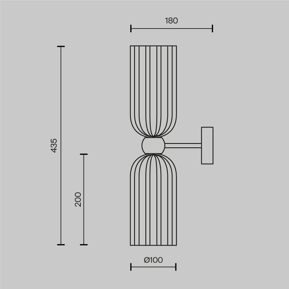 Картинка Настенный светильник (бра) Maytoni MOD302WL-02GR
