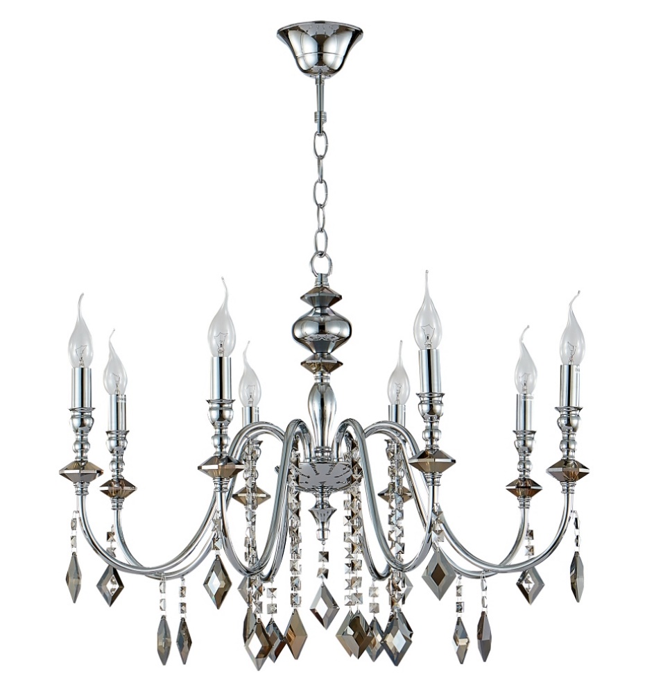 люстра crystal lux mercedes sp8 chrome/smoke crystal lux 0950/308, доставка по Казахстану 