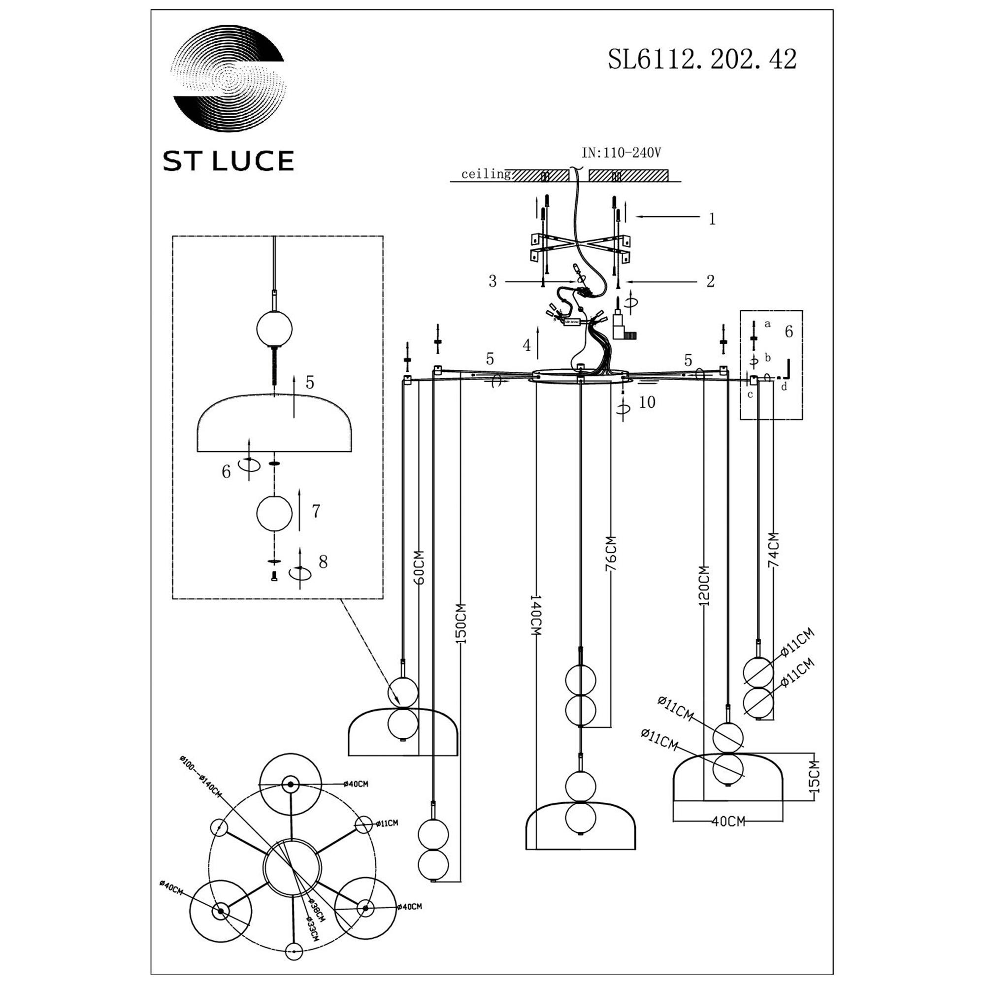 Картинка SL6112.202.42 люстра ST-Luce ODE 