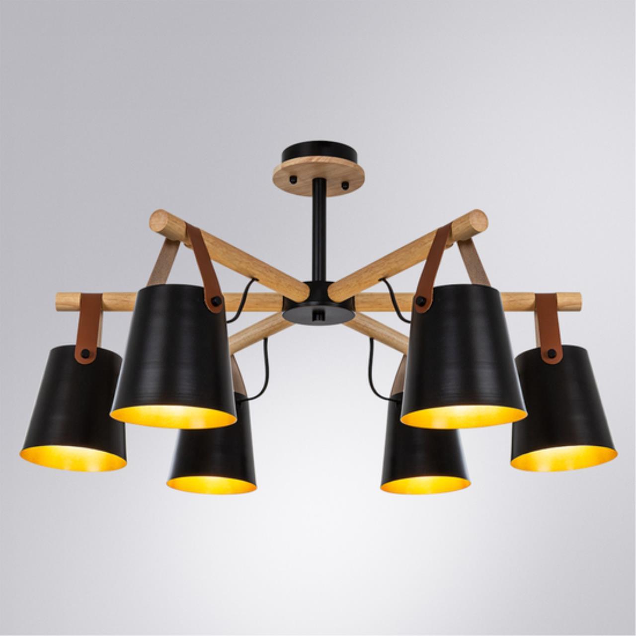 Картинка Светильник потолочный Arte Lamp THOMAS A7032PL-6BK