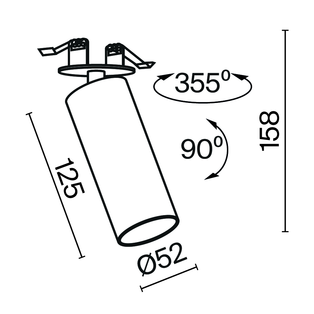 Картинка Потолочный светильник Technical C053CL-L12W4K-W-B