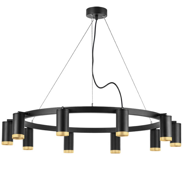 lr02037040 подвесной светильник rullo 10х50w gu10 черный (571020+214437-10+203440-10), доставка по Казахстану 