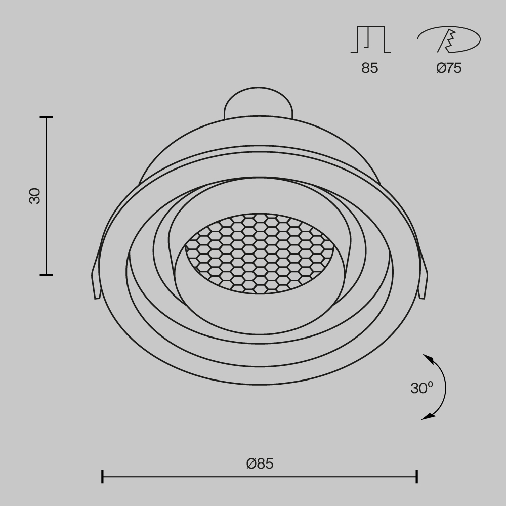 Картинка Встраиваемый светильник Technical DL113-GU10-01-RD-B Atom