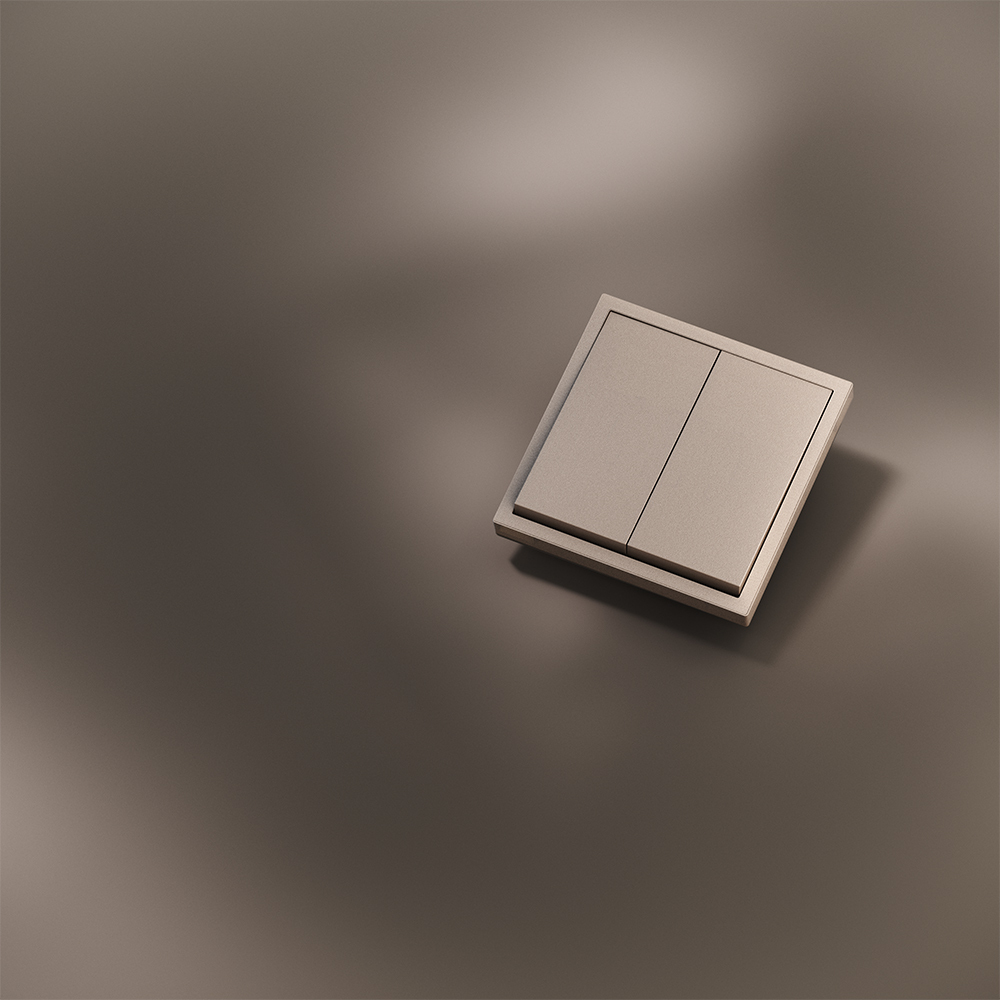 Картинка Клавиши для выключателя/переключателя двухклавишного, S70 Metal (платина)