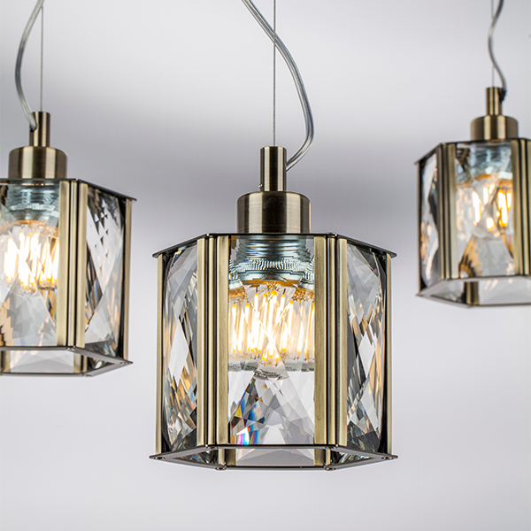 Картинка 722013 Люстра LIMPIO 1х40W E27 БРОНЗА/ПРОЗРАЧНЫЙ