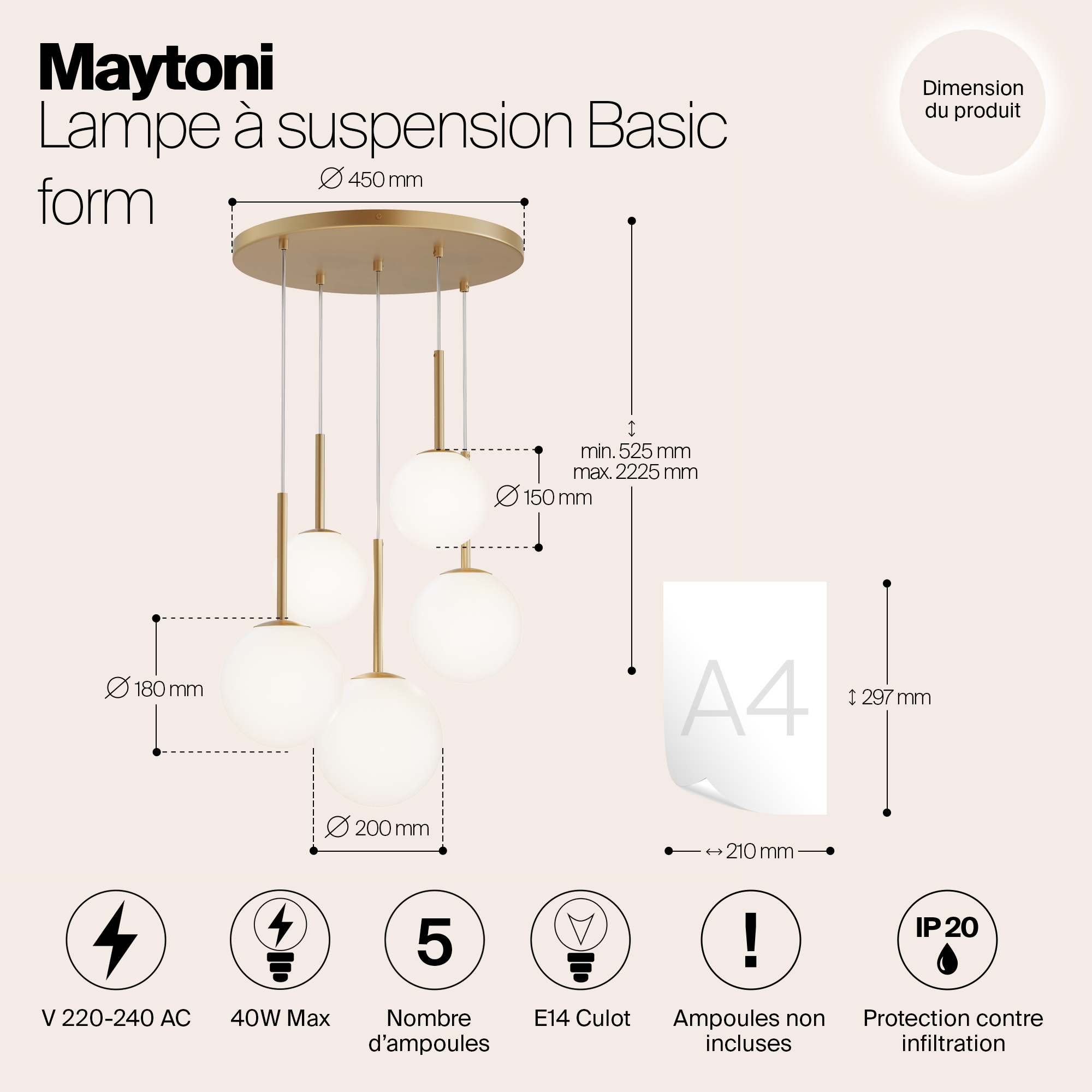 Картинка Люстра Maytoni MOD321PL-05G1