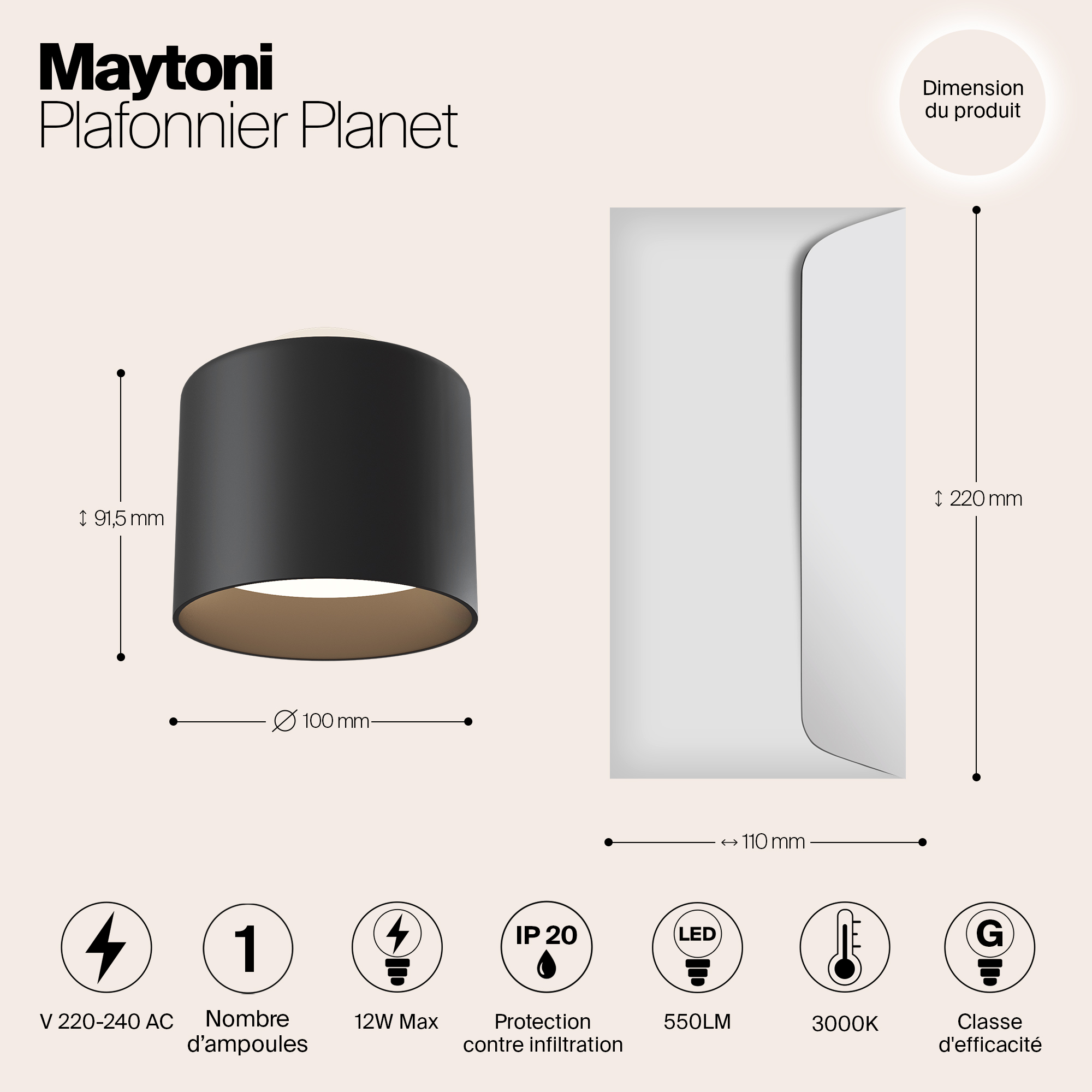 Картинка Потолочный светодиодный светильник Maytoni Planet C009CW-L12B