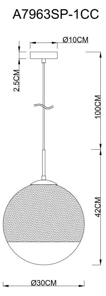 Картинка Подвесной светильник Arte Lamp Jupiter Chrome A7963SP-1CC