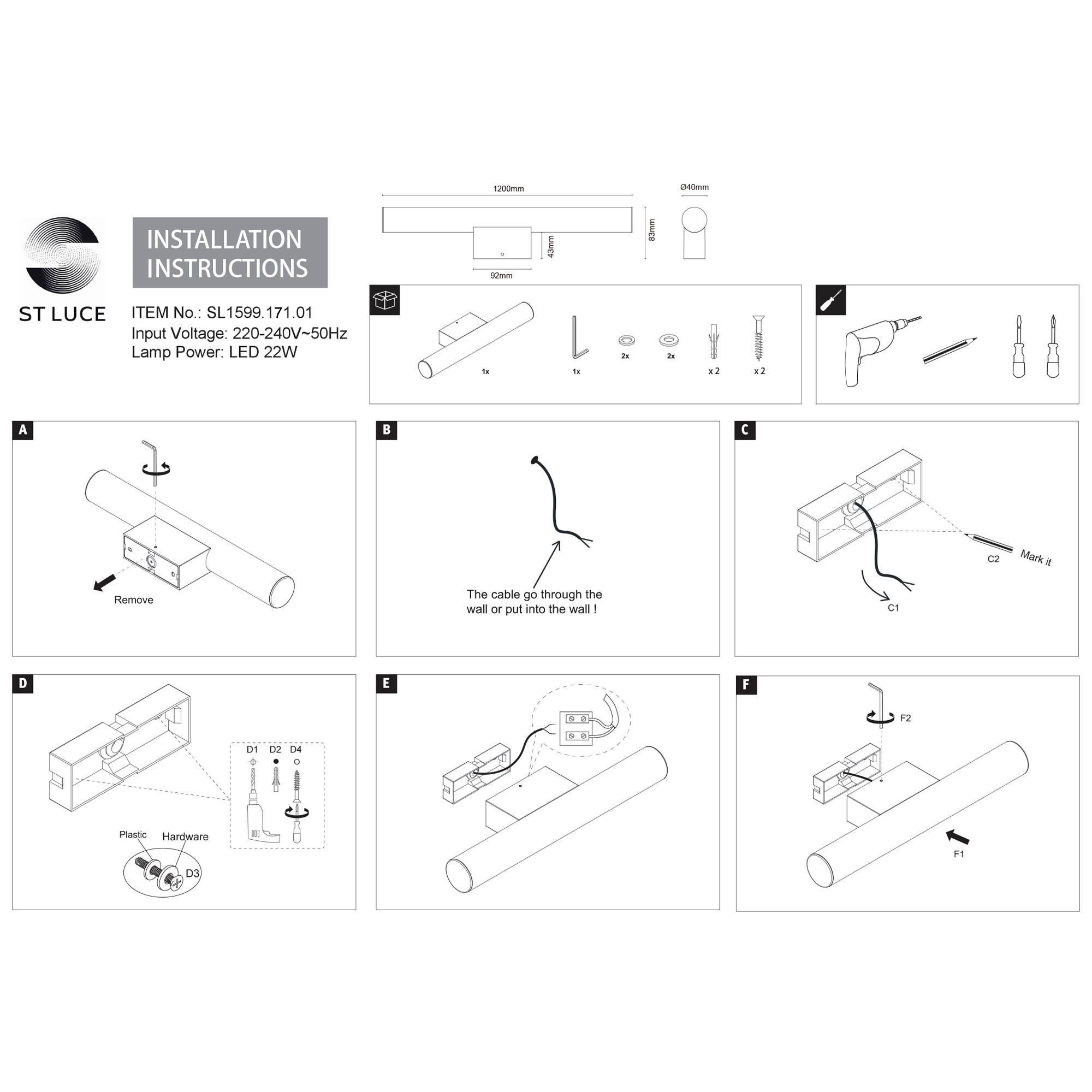 Картинка Подсветка для зеркал ST Luce Curra SL1599.171.01