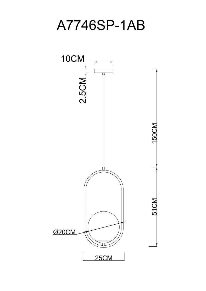 Картинка Подвесной светильник Arte Lamp Matisse A7746SP-1AB