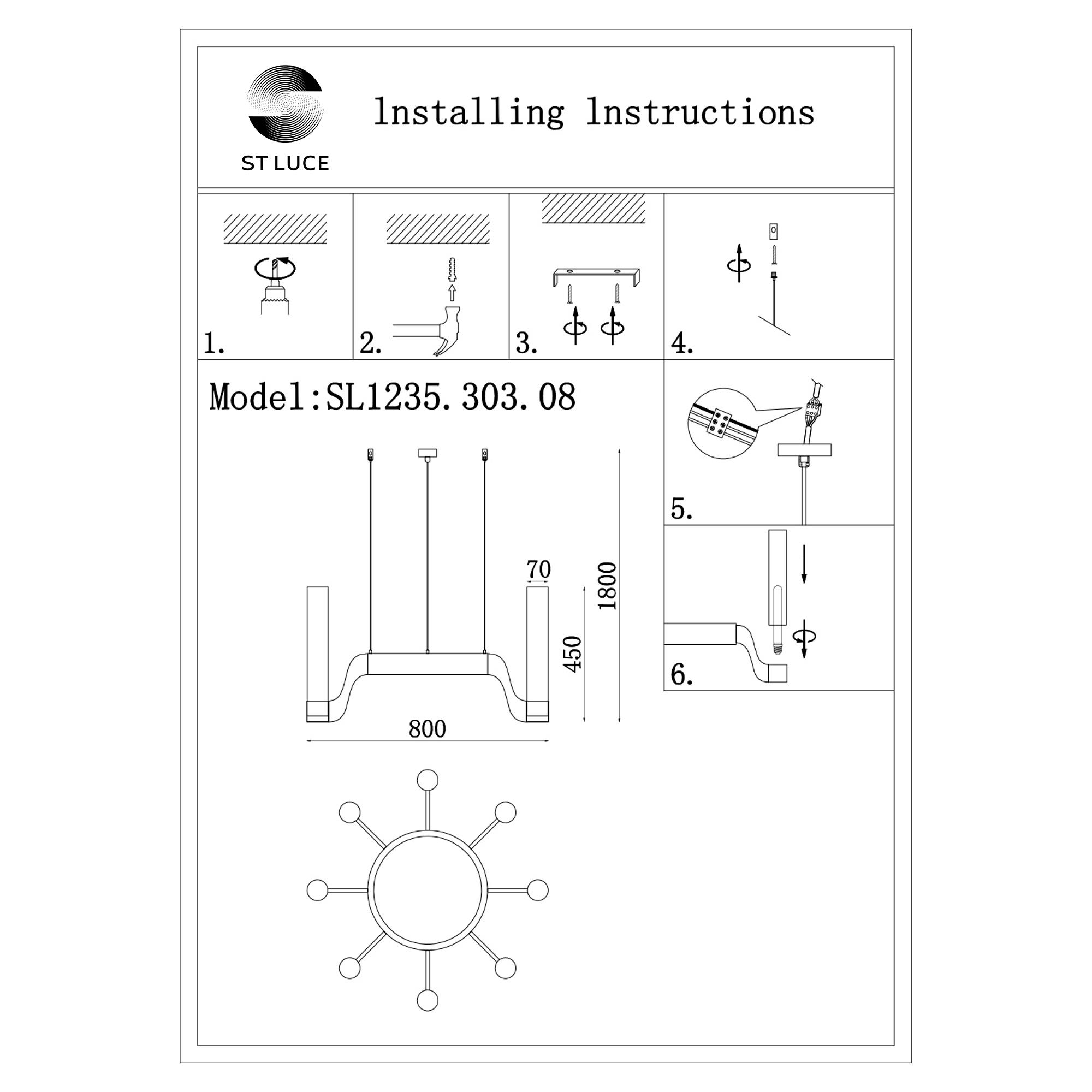 Картинка Подвесная люстра ST Luce Ettore SL1235.303.08