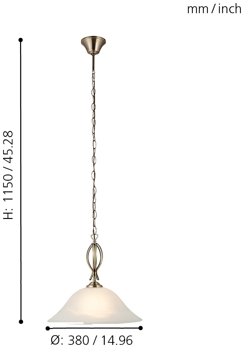 Картинка Светильник подвесной E27 1*100W