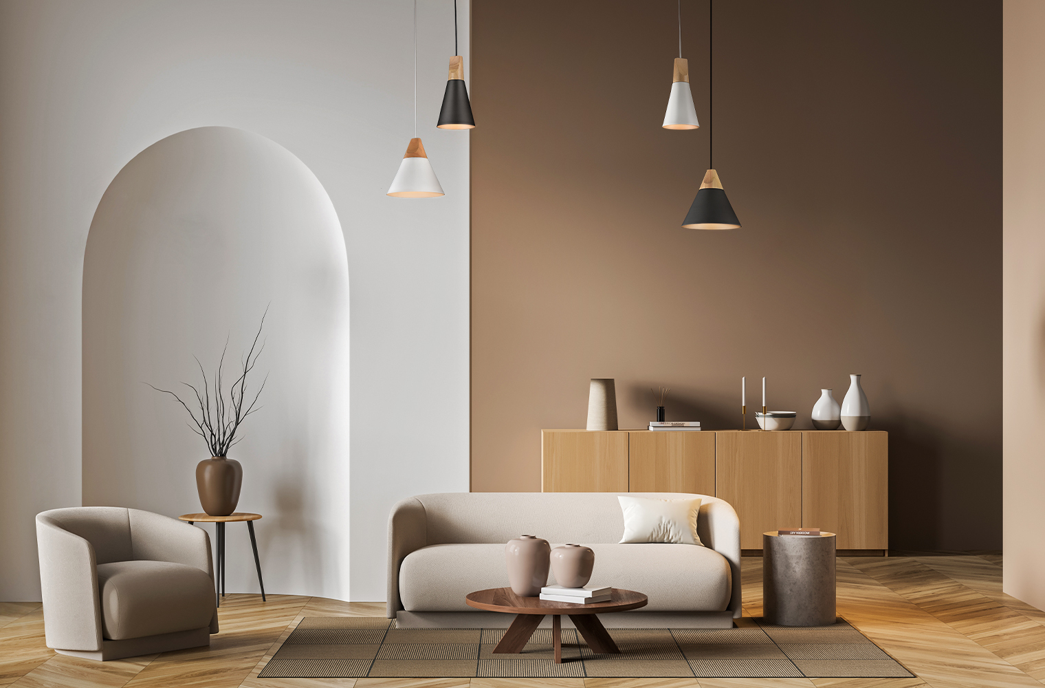 Картинка Подвесной светильник Maytoni Bicones P359-PL-140-W