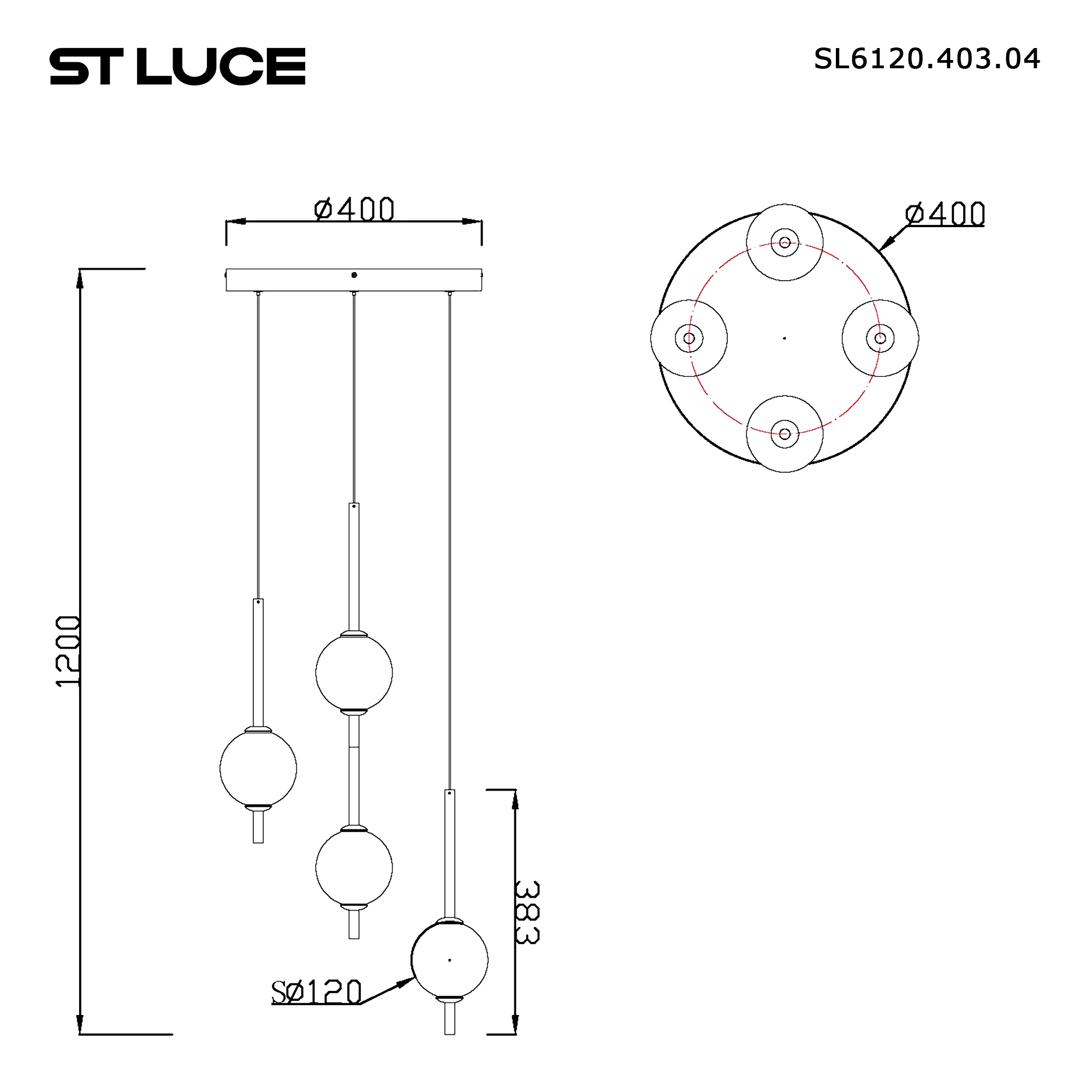 Картинка SL6120.403.04 Светильник подвесной ST-Luce PEEK