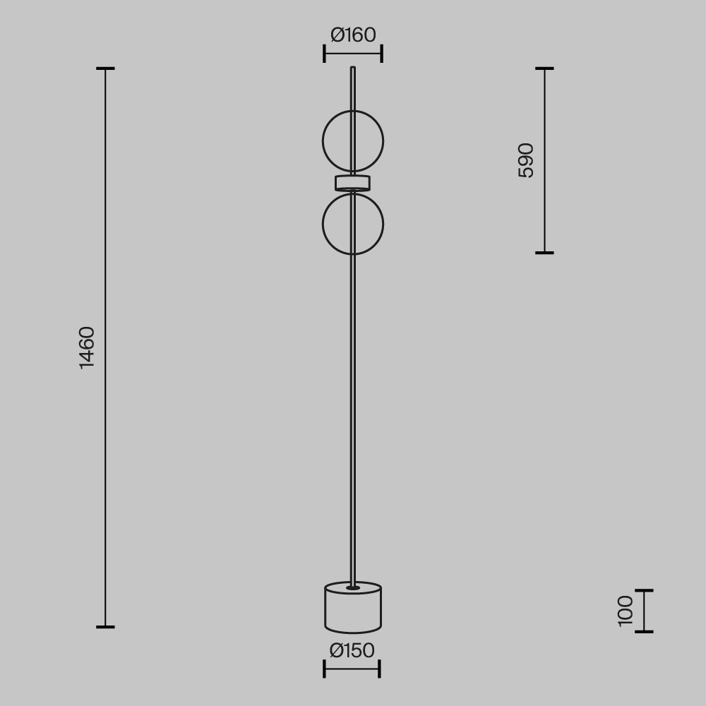 Картинка Напольный светильник (торшер) Maytoni MOD478FL-L15B3K Double Moon
