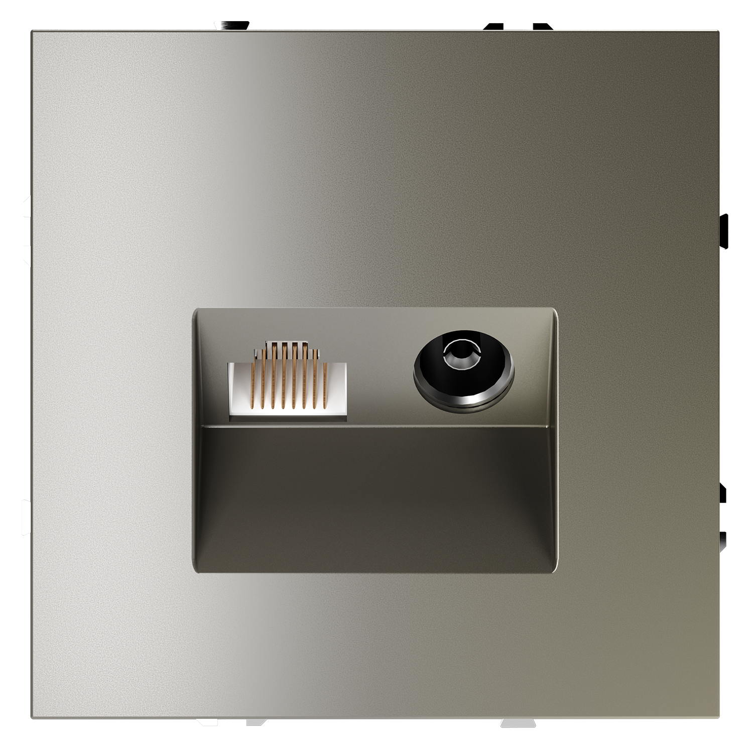 Розетка телевизионная встраиваемая VOLTUM S70 TV+RJ45 кат. 6, (шелк) 