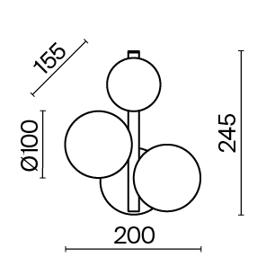 Картинка Настенный светильник (бра) Maytoni MOD545WL-03B