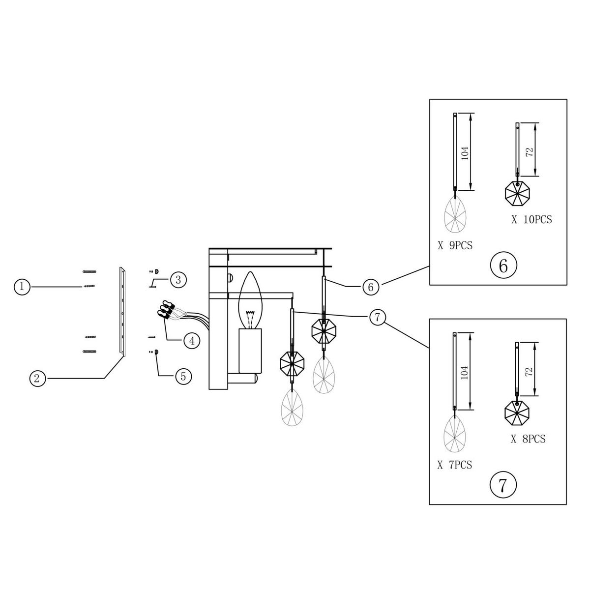 Картинка Настенный светильник (бра) Maytoni MOD091WL-01CH Linn