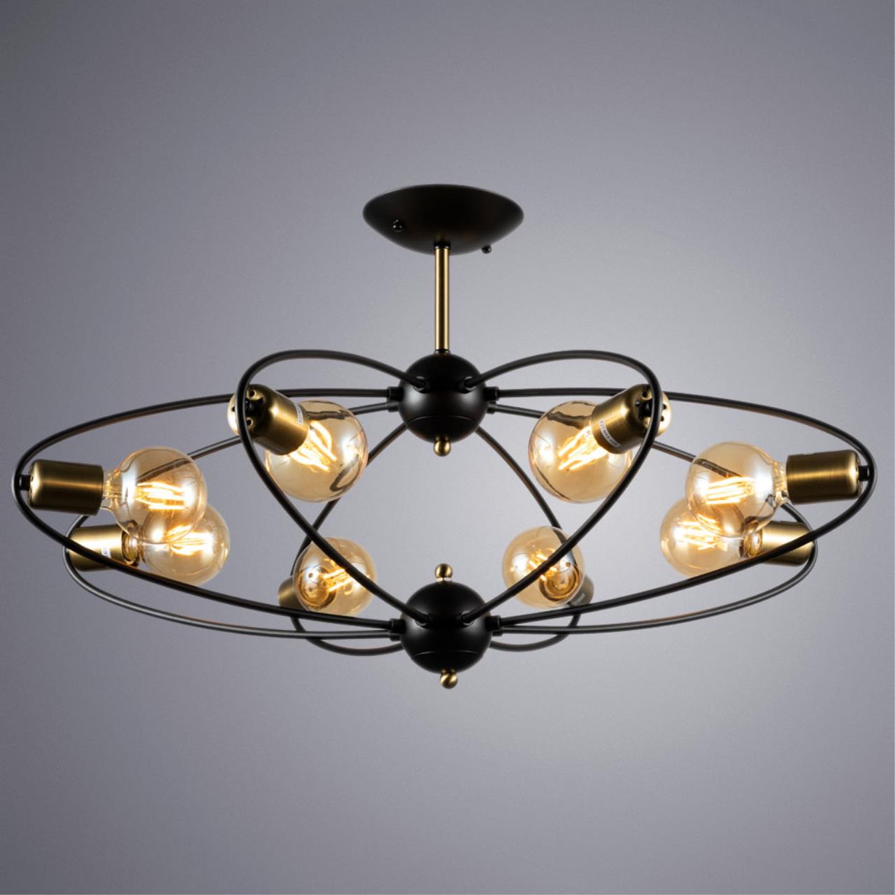 Картинка Потолочная люстра Arte Lamp Glasgow A1963PL-8BK