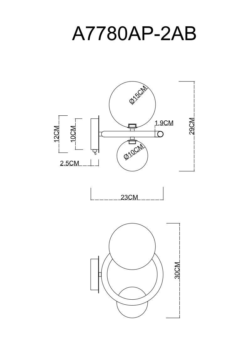 Картинка Бра Arte Lamp Albus A7780AP-2AB
