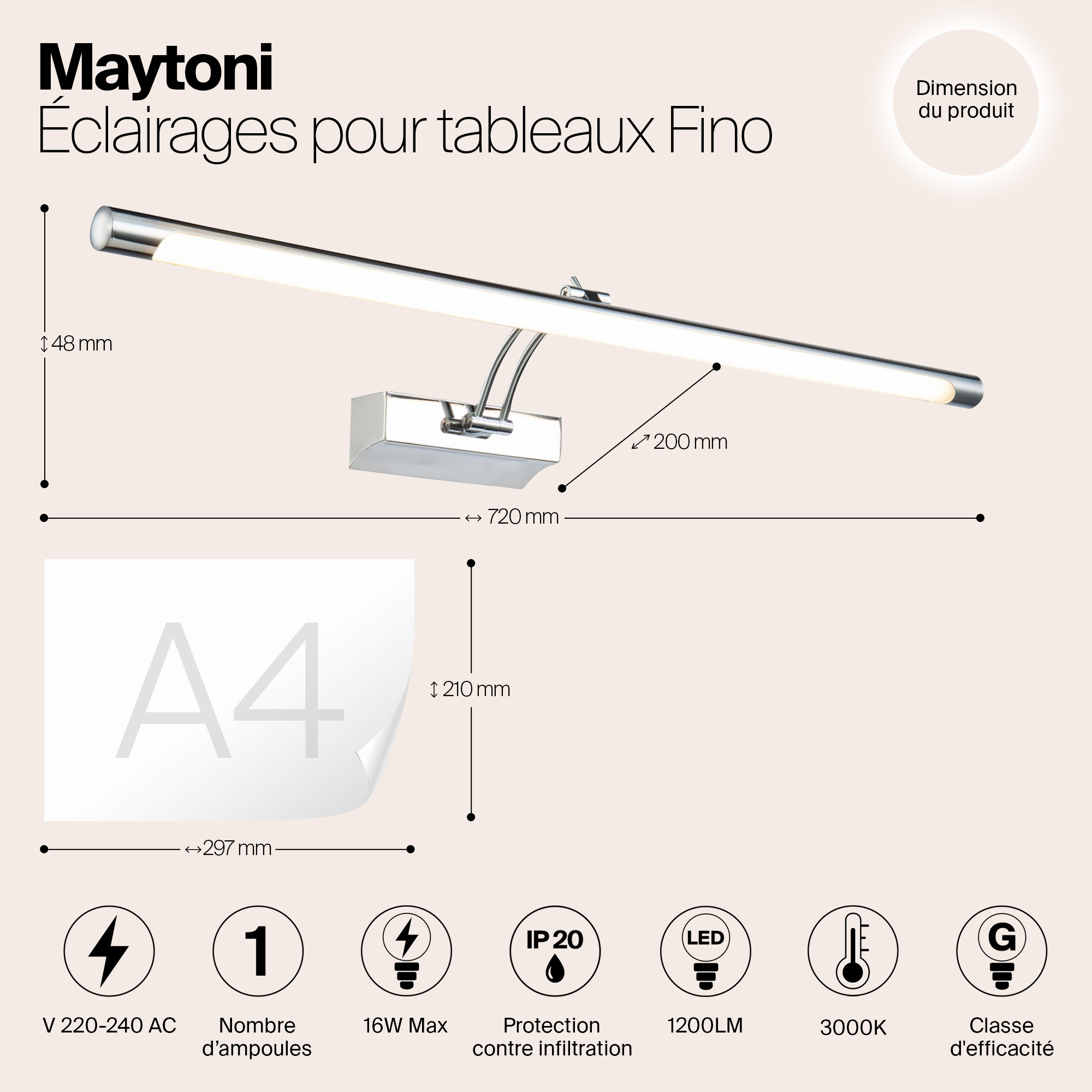 Картинка Подсветка для картин Maytoni Fino MIR003WL-L16CH