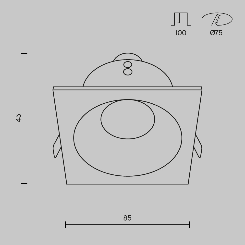Картинка Встраиваемый светильник Maytoni Zoom DL033-2-01B