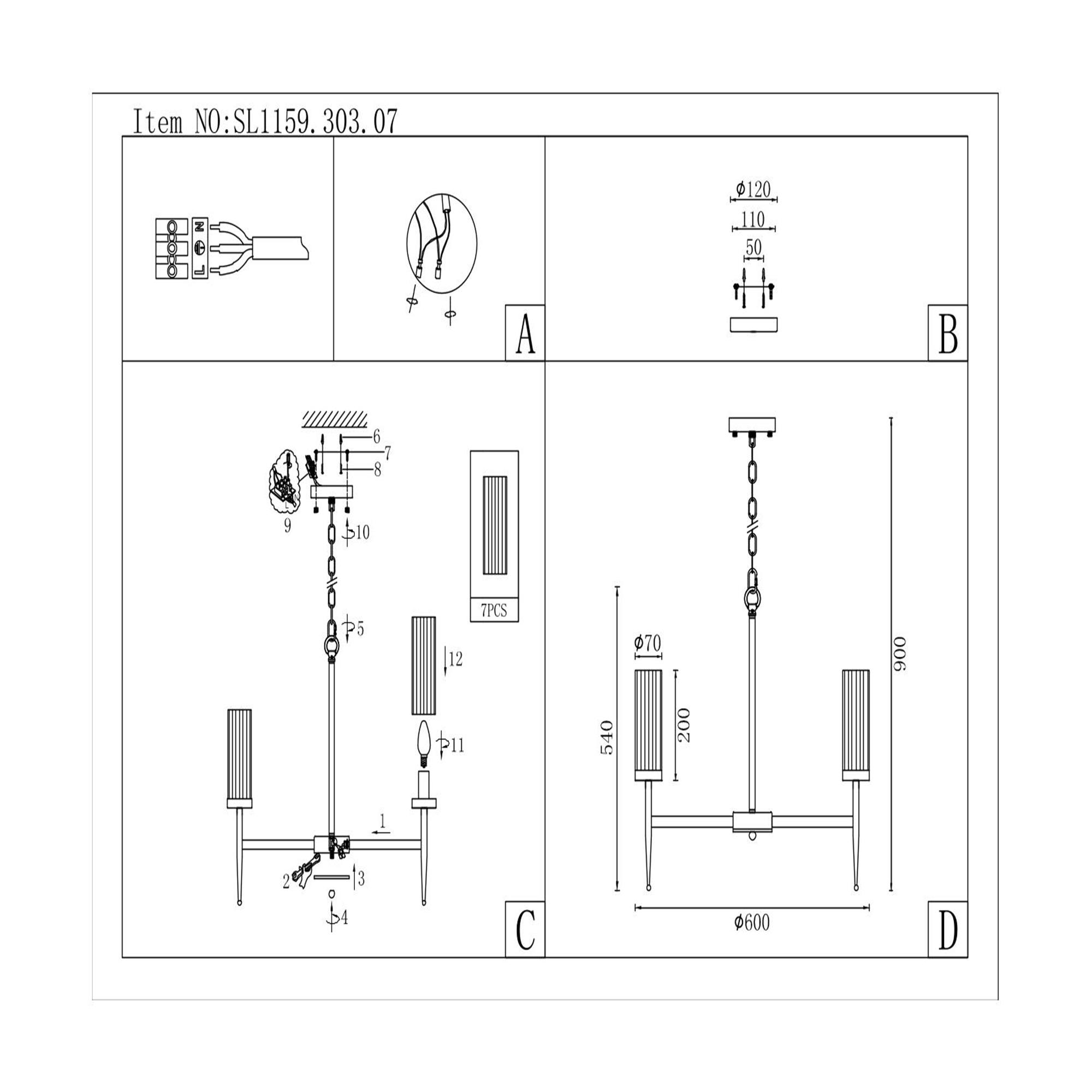 Картинка Подвесная люстра ST Luce Acazio SL1159.303.07