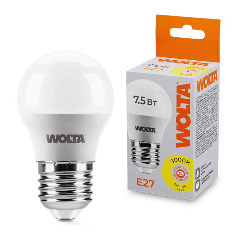 Картинка Лампа LED WOLTA 25Y45GL7.5E27