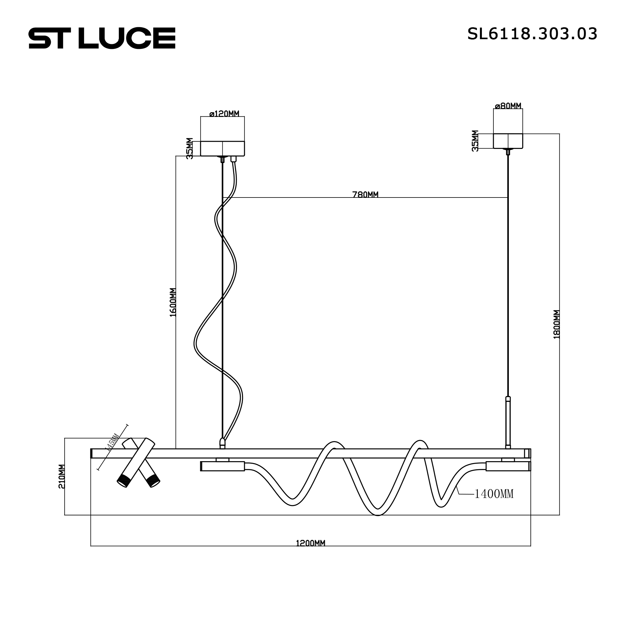 Картинка SL6118.303.03 Светильник подвесной ST-Luce 
