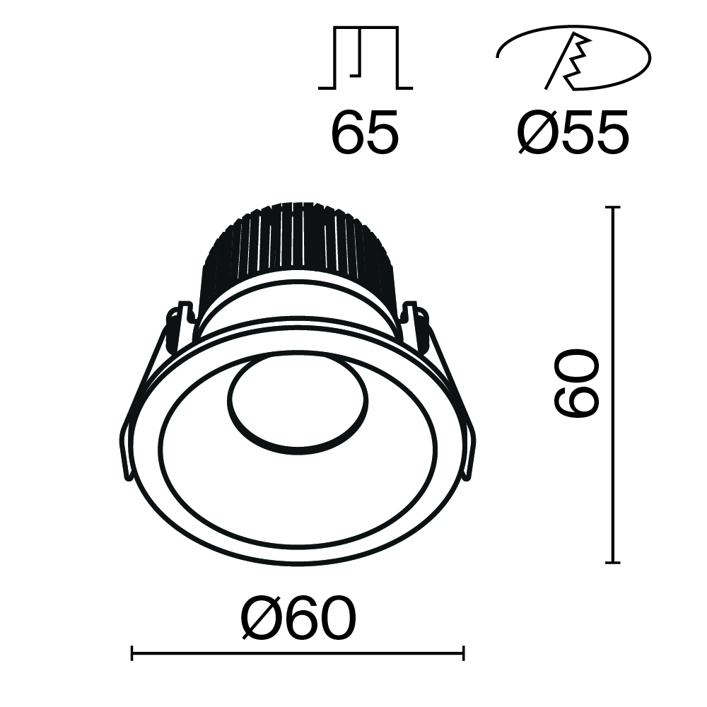 Картинка Встраиваемый светильник Technical DL034-01-06W3K-B
