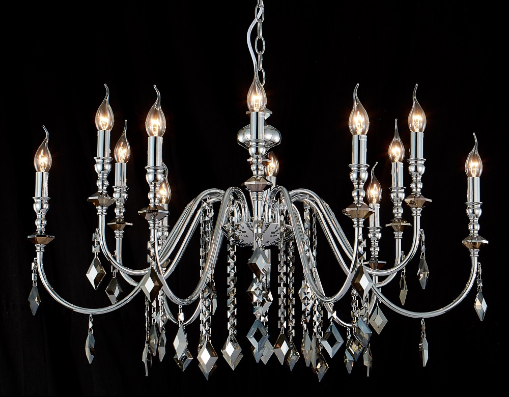 Картинка Люстра Crystal Lux MERCEDES SP6+6 CHROME/SMOKE Crystal Lux 0950/312